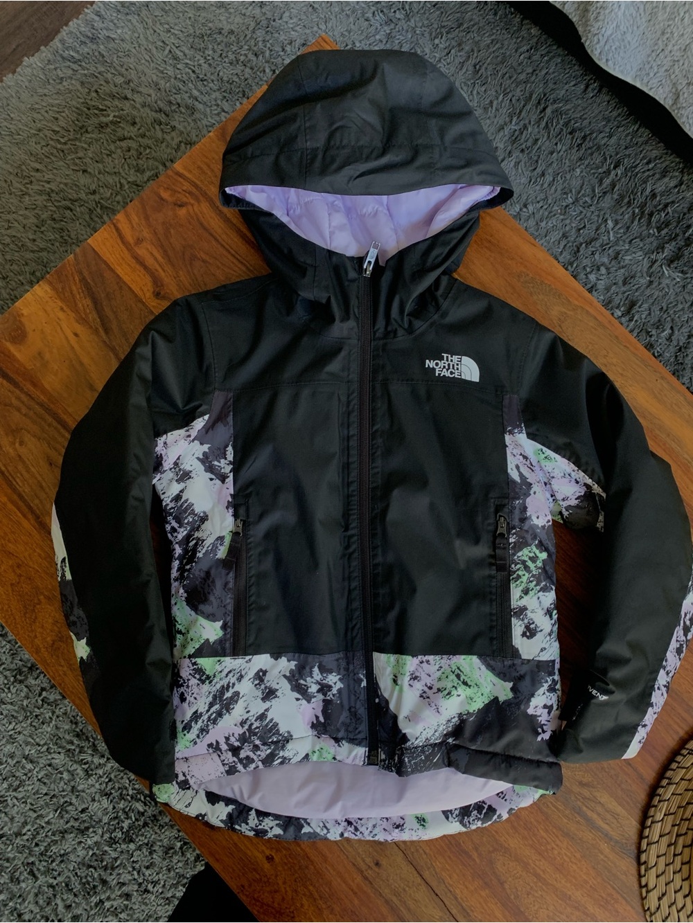 The North Face Kids Winter Jacket with Lilac & Mint Print